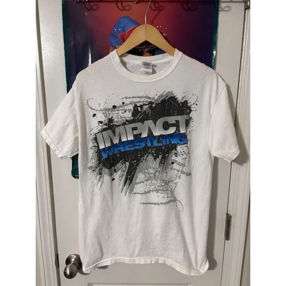 IMPACT Wrestling T Shirt Mens Size M White Short Sleeve Graphic Tee - Picture 1 of 5